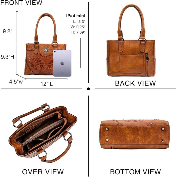 Chic Brown Tote with Zipper Divider and Card Slots - Essential Fashion Accessory - Picture 3 of 7